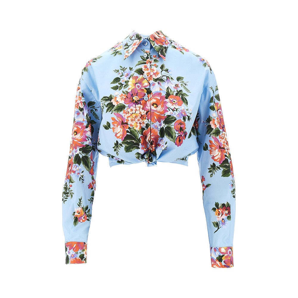 Dolce&Gabbana Floral Poplin Knotted Shirt